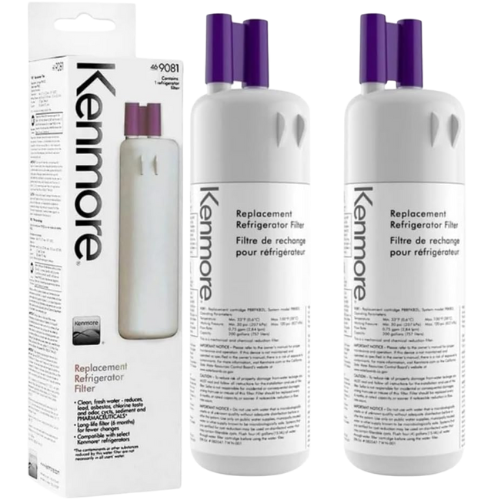 Kenmore Refrigerator Replacement 1, ,9930,9081 Water Filter, White, (2 PACKS)