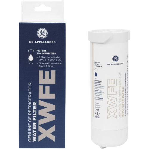 GE XWFE Refrigerator Water Filter, Genuine Replacement Filter, Certified to Reduce Lead, Sulfur, and 50+ Other Impurities, Replace Every 6 Months for Best Results, Pack of 1